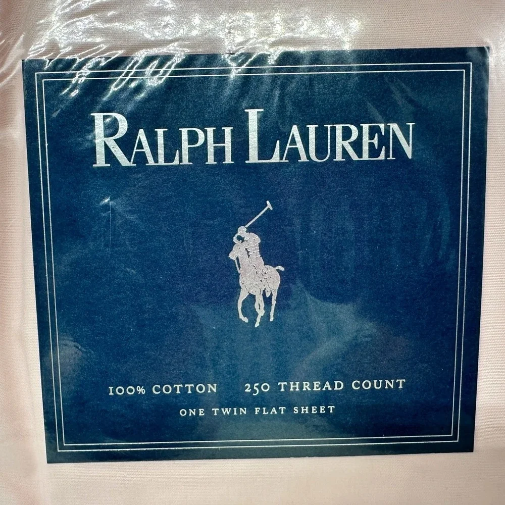 Vintage Ralph Lauren Pergola Pink Twin Flat Sheet 250 TC Pima Combed Cotton NOS
